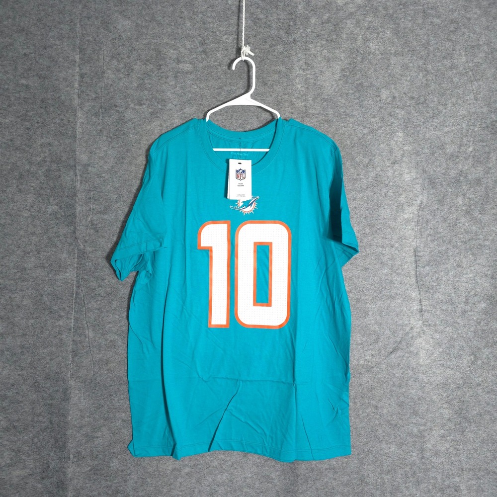 Nike Miami Dolphins Tyreek Hill Mens XL Aqua NFL Player Graphic TShirt 10 Cotton